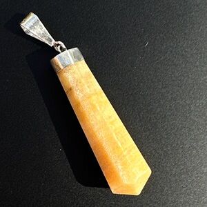 30.70CT Natural Peach Calcite Pendant With 925 Sterling Silver